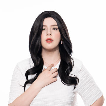 Black Long Straight to Wavy HQ Synthetic Wig | 【Adjustable, Glueless】【250F Heat Resistant】【Cap Included】| #23