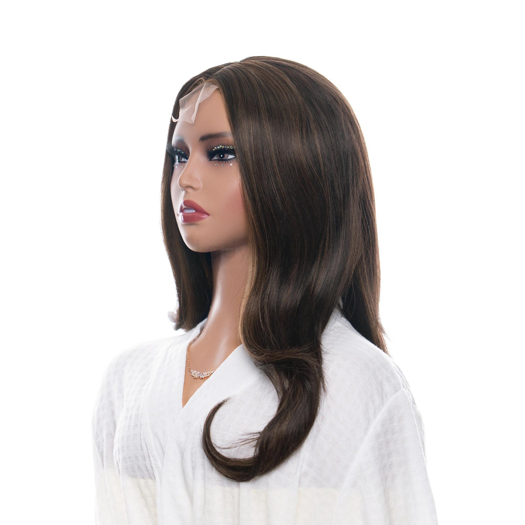 Espresso Brunette with Frontlights Long Wavy HQ Synthetic Wig | 【Adjustable, Glueless】【250F Heat Resistant】【Cap Included】| #19