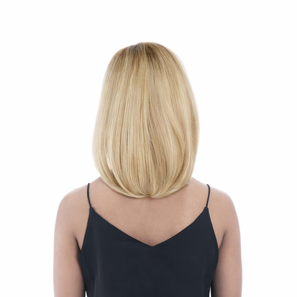 Medium (16.5in/42cm) Layered Straight Sunkissed Beach Blonde with Mousey Roots Realistic Synthetic Wig (Pre-styled Synthetic Fiber) |【with Bangs】【Adjustable, Glueless】【Cap Included】 |